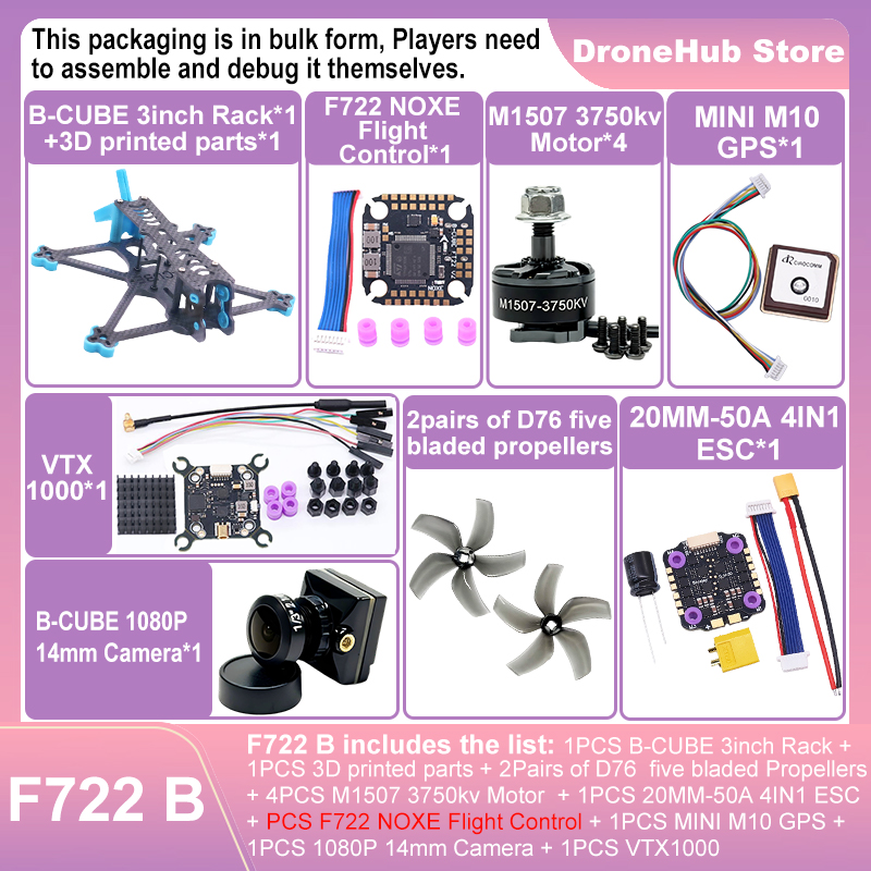Kit Telaio Drone FPV B-CUBE 3  - Drone Racing Flight Controller recensione e prezzo